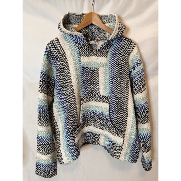 Ron Jon Surf Shop Baja Hoodie Poncho Pullover Blanket Knitted Mexico Size M - Picture 7 of 7